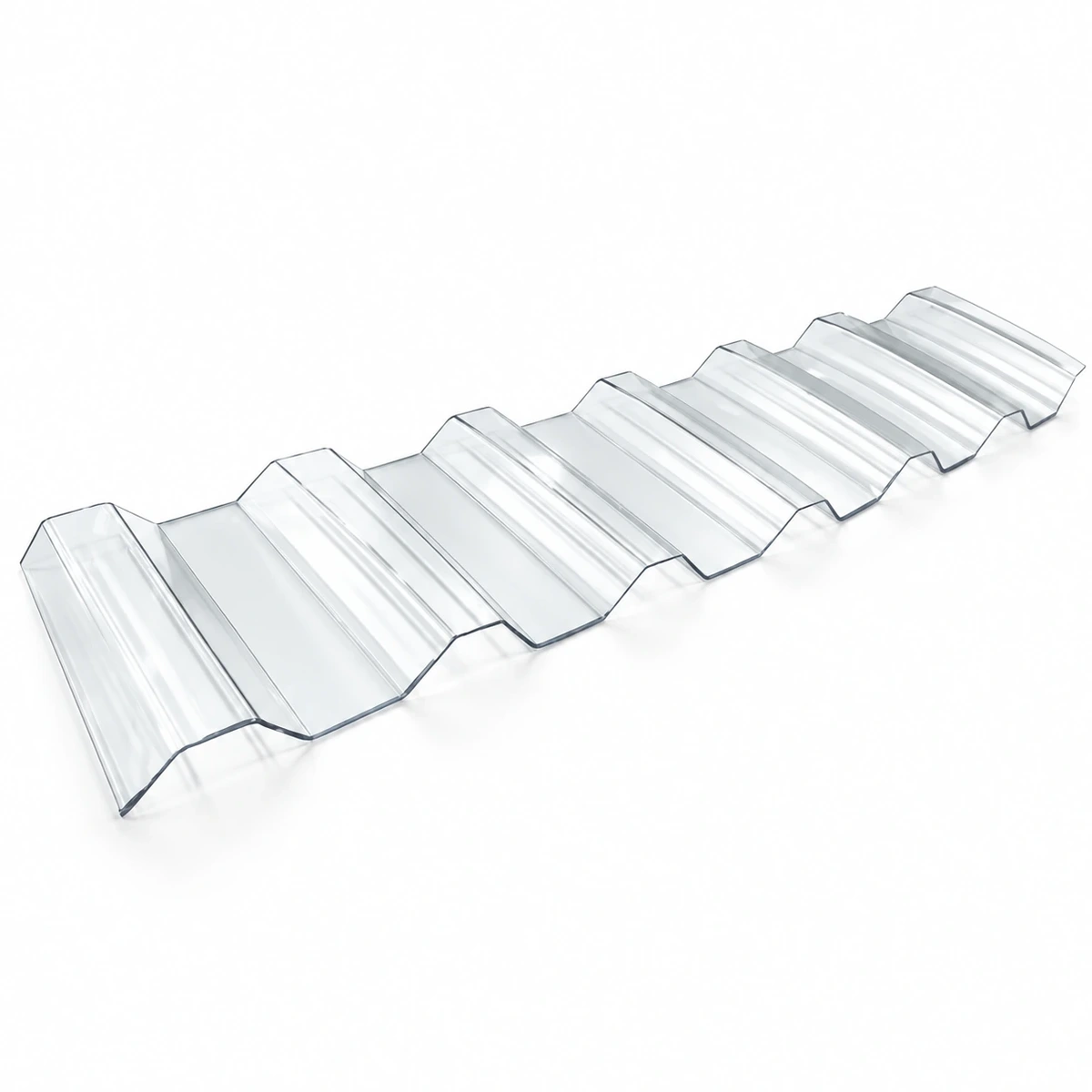 Tấm Polycarbonate Trắng trong có biên dạng sóng.